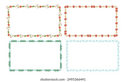 Frames collection for christmas season celebration, christmas wreath concept.