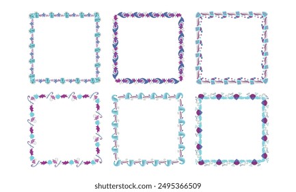 Frames collection for christmas season celebration, christmas wreath concept.