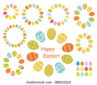 frames of color easter eggs - vector set
