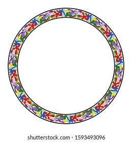 frames with colorful motif, abstract border theme, delimiter for text or banner, flat design with isolated white background.