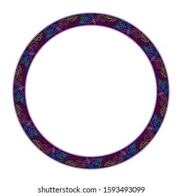 frames with colorful motif, abstract border theme, delimiter for text or banner, flat design with isolated white background.