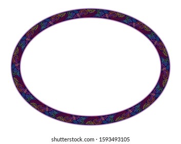 frames with colorful motif, abstract border theme, delimiter for text or banner, flat design with isolated white background.