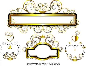 Frames decorated with gold stars and curves
