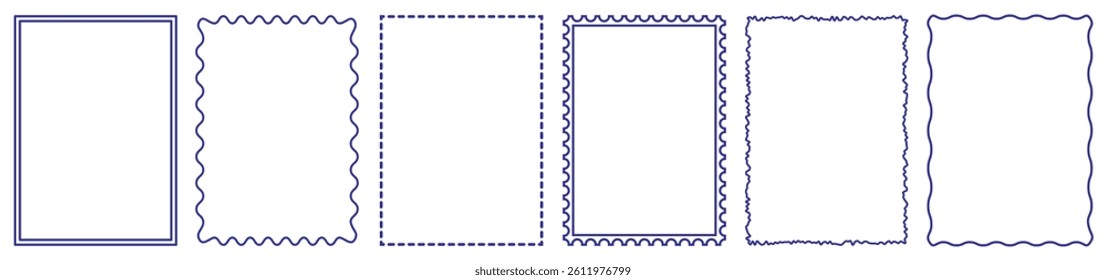 Frames decoration for greeting cards, hand drawn borders set