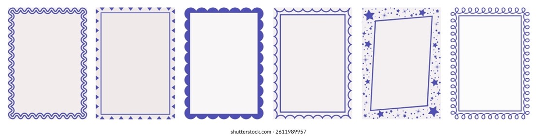 Frames decoration for greeting cards, hand drawn borders set