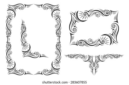 Frames. Decorative elements. Vector set