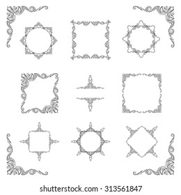 Frames. Decorative elements. Vector set