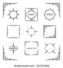 Frames. Decorative elements. Vector set