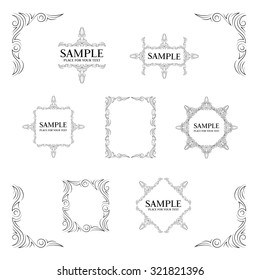 Frames. Decorative elements. Vector set