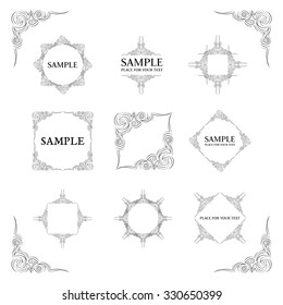 Frames. Decorative elements. Vector set
