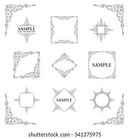 Frames. Decorative elements. Vector set