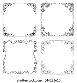 Frames. Decorative elements. Vector set. 