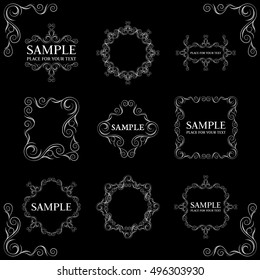 Frames. Decorative elements. Vector set