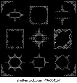 Frames. Decorative elements. Vector set
