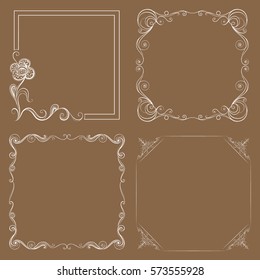 Frames. Decorative elements. Vector set