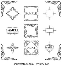 Frames. Decorative elements. Vector set