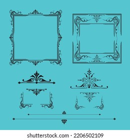 frames design collection various vintage decoration style.