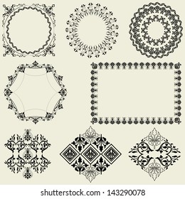 Frames and design elements drawn in the old style