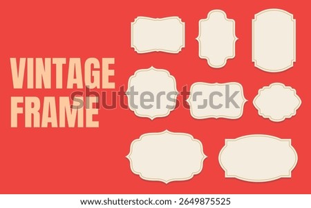 Frames, Elegant Collection of Vintage Decorative Label.
