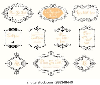 VectorÂ calligraphic frames andÂ vintageÂ design elements.