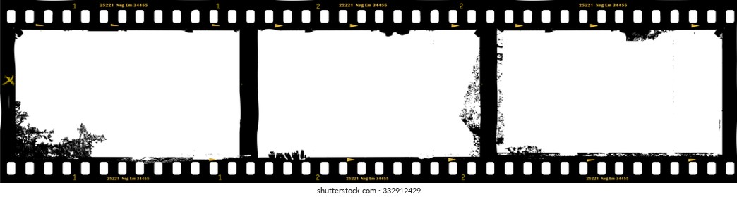 frames of film, grungy photo frames,with free copy space,vector illustration, fictional artwork