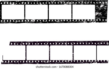 frames of film,empty  photo film frames,filmstrips with copy space, grungy style vector