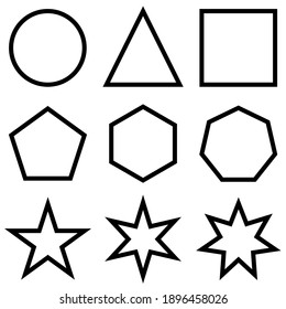 frames of geometric shapes isolated on white background. Vector illustration. Flat style