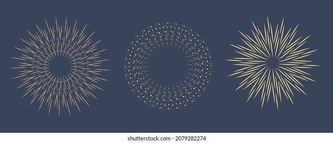 the frames are gold on a dark blue background