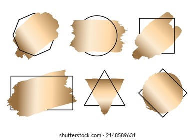 Frames with golden brush strokes for text. Golden splashes for banners.