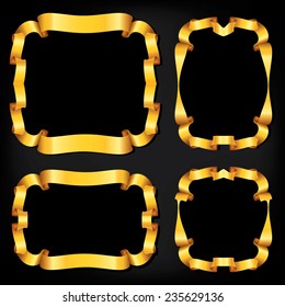 Frames with golden  ribbons 