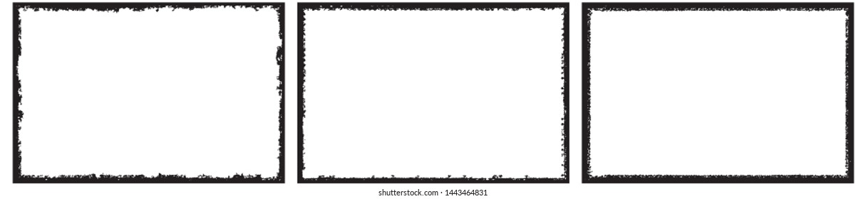Frames in grunge style. Abstract rectangles with space for text. Monochrome elements