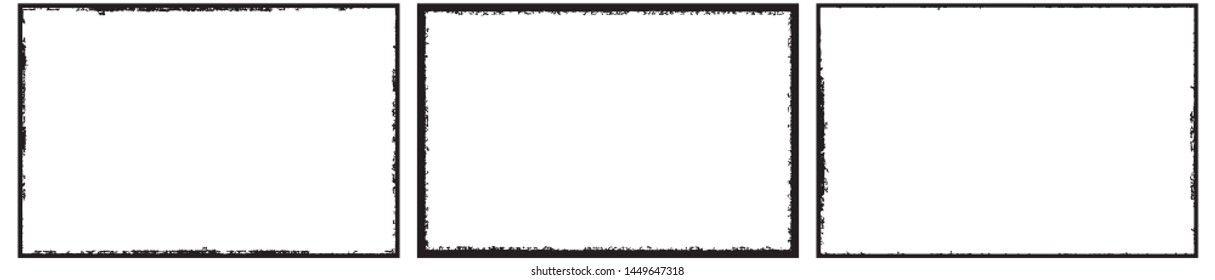 Frames in grunge style. Abstract rectangles with space for text. Monochrome elements