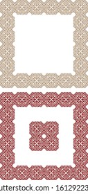 Frames from Kazakh ornaments. Seamless traditional patterns of Kazakhs. Background, texture, decorative art of nomads. Ancient Turkic ornaments. Customs and traditions of Kazakhstan.