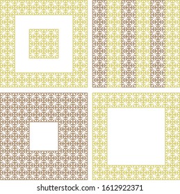 Frames from Kazakh ornaments. Seamless traditional patterns of Kazakhs. Background, texture, decorative art of nomads. Ancient Turkic ornaments. Customs and traditions of Kazakhstan.