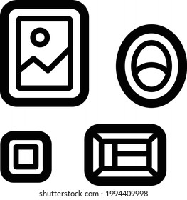 Frames line icon - vector