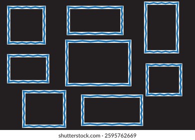 Frames line icons. Different photo frames hanging on the wall. 
design eps 10