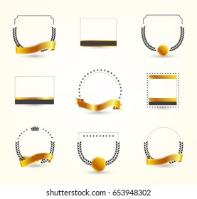 Frames for logo. Vintage greeting card vector template. Retro luxury invitation, royal certificate. Vintage background, vintage frame.