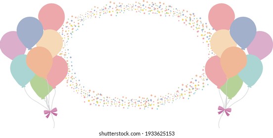Frames of lots of balloons in pastel colors