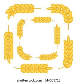 Frames made by wheat spikes icon. Cartoon illustration of frames made by wheat spikes vector icon for web design