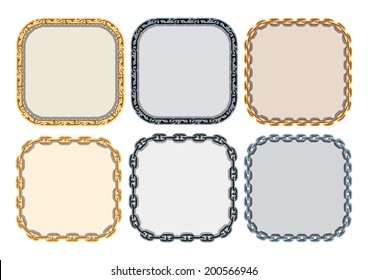 Frames made of chains. Vector illustration