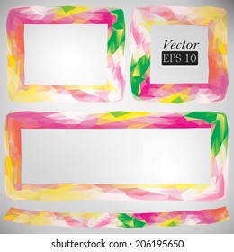 Frames made of colorful triangles