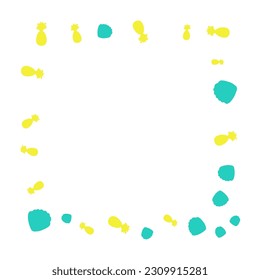 Frames made of summer elements white background. Abstract elements. Design of a poster, banner, postcard. Vector illustration