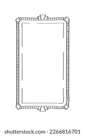 Frames, mirror in hand drawn style. Vintage image frame doodle labels. Blank black square rectangle label elegant sketches. Outlines photo border.  Picture frames as graffiti.