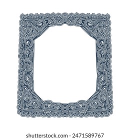 Frames in the old style.  Retro Hand-drawn illustration. Vector