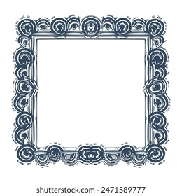 Frames in the old style.  Retro Hand-drawn illustration. Vector