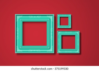 Frames on a red background, vector