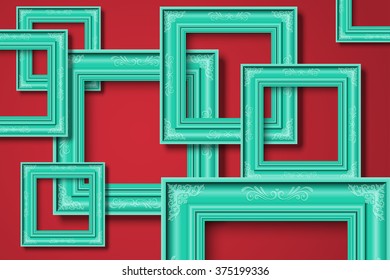 Frames on a red background, vector