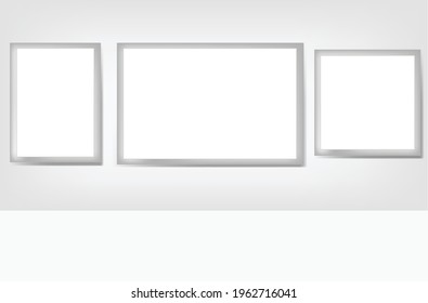 Frames On Wall Museum Exhibition Backgroundwhite Stock Vector (Royalty ...