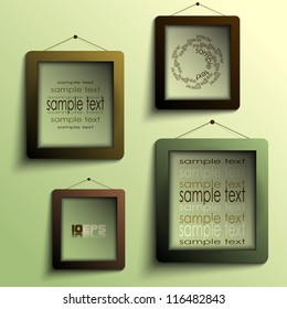 frames on the wall (olive and coffee theme)