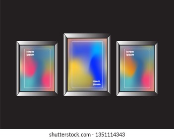 Frames on wall. Photo or picture painting art gallery in interior vector